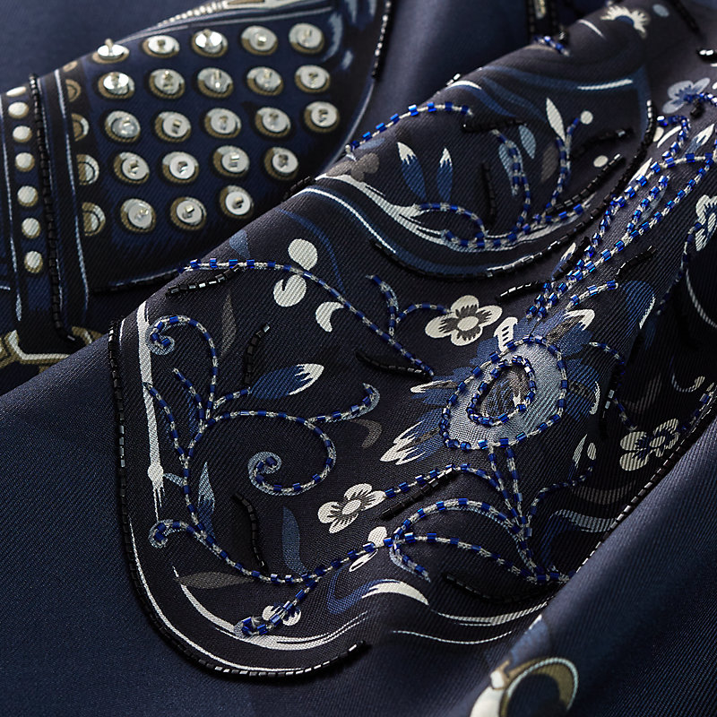 Tous en Selle embroidered scarf 90 | Hermès USA